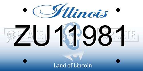ZU11981 Illinois License Plate