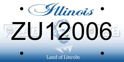 ZU12006 Illinois License Plate