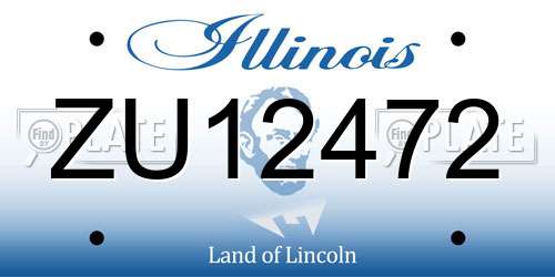 ZU12472 Illinois License Plate