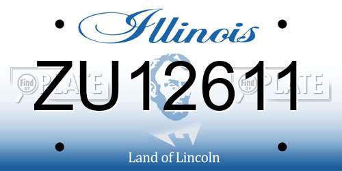 ZU12611 Illinois License Plate