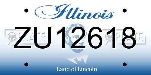 ZU12618 Illinois License Plate
