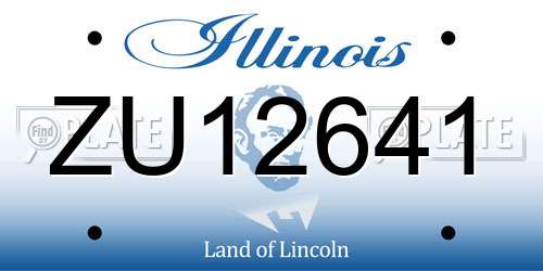 ZU12641 Illinois License Plate