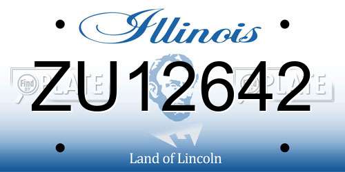 ZU12642 Illinois License Plate