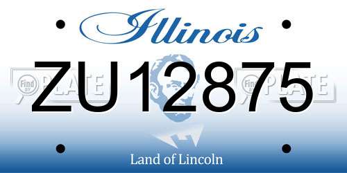 ZU12875 Illinois License Plate