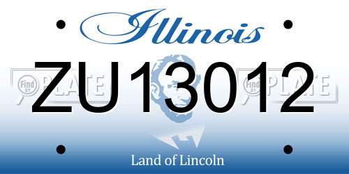 ZU13012 Illinois License Plate