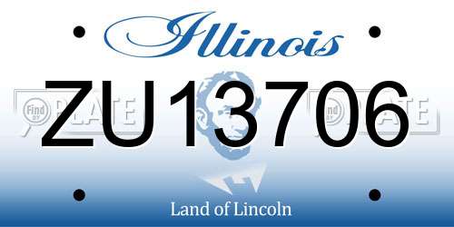 ZU13706 Illinois License Plate