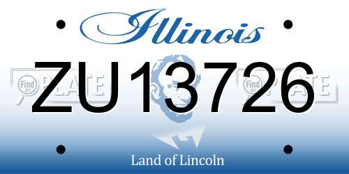 ZU13726 Illinois License Plate
