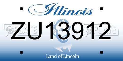 ZU13912 Illinois License Plate