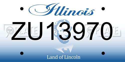 ZU13970 Illinois License Plate