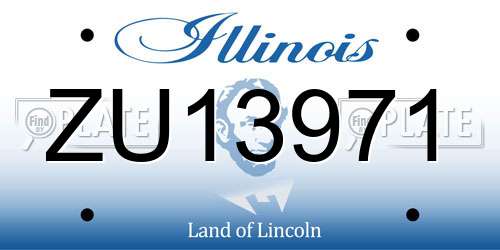 ZU13971 Illinois License Plate