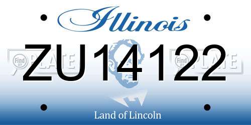 ZU14122 Illinois License Plate