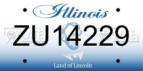 ZU14229 Illinois License Plate