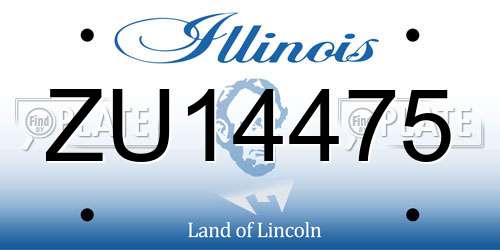 ZU14475 Illinois License Plate