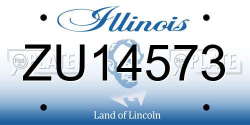 ZU14573 Illinois License Plate