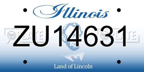 ZU14631 Illinois License Plate