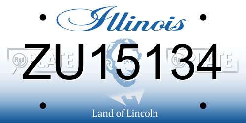 ZU15134 Illinois License Plate