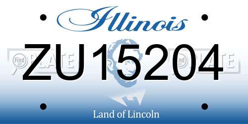 ZU15204 Illinois License Plate