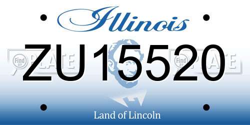 ZU15520 Illinois License Plate
