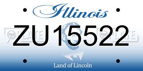 ZU15522 Illinois License Plate