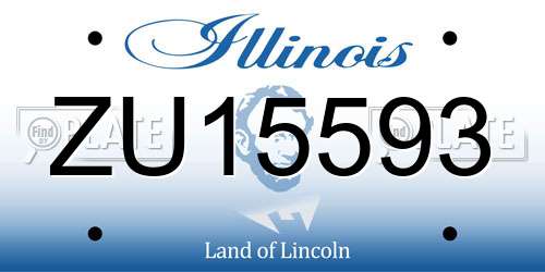 ZU15593 Illinois License Plate