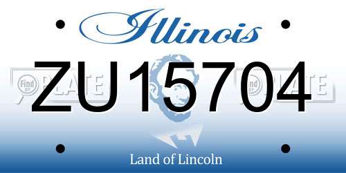 ZU15704 Illinois License Plate