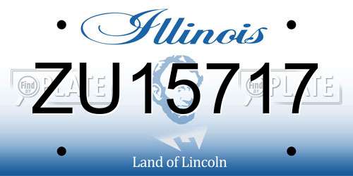 ZU15717 Illinois License Plate