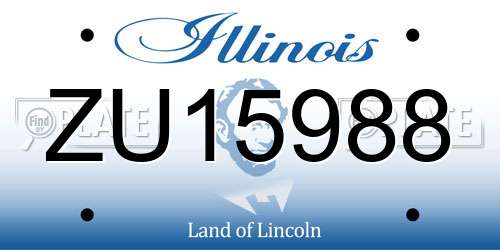 ZU15988 Illinois License Plate