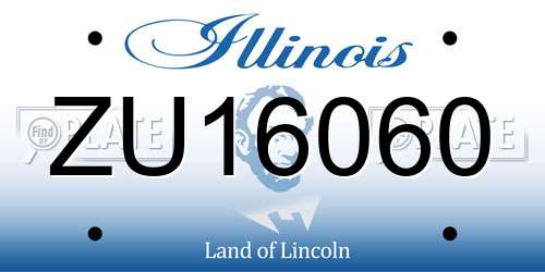 ZU16060 Illinois License Plate