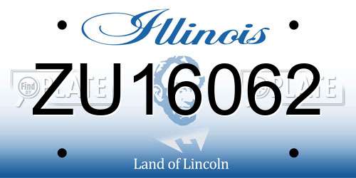 ZU16062 Illinois License Plate
