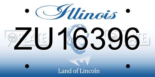 ZU16396 Illinois License Plate