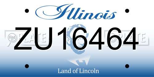 ZU16464 Illinois License Plate
