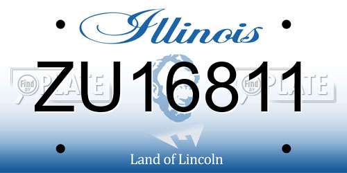 ZU16811 Illinois License Plate