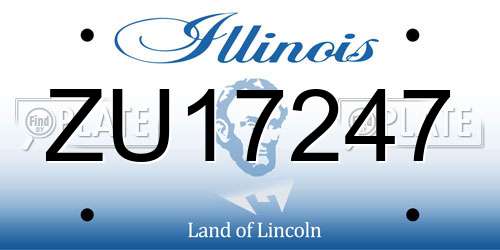 ZU17247 Illinois License Plate
