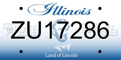 ZU17286 Illinois License Plate