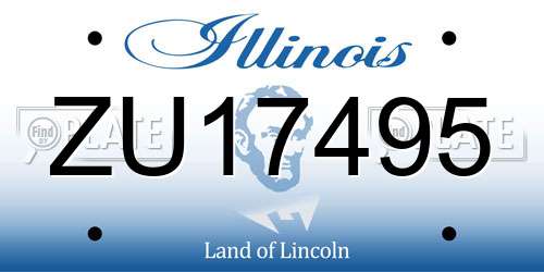 ZU17495 Illinois License Plate