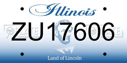 ZU17606 Illinois License Plate