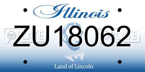 ZU18062 Illinois License Plate