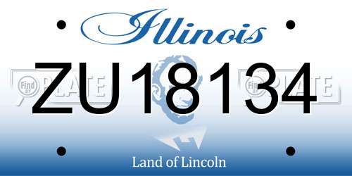 ZU18134 Illinois License Plate