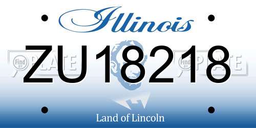 ZU18218 Illinois License Plate