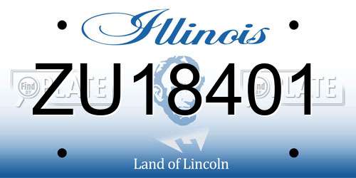 ZU18401 Illinois License Plate