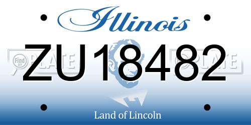 ZU18482 Illinois License Plate