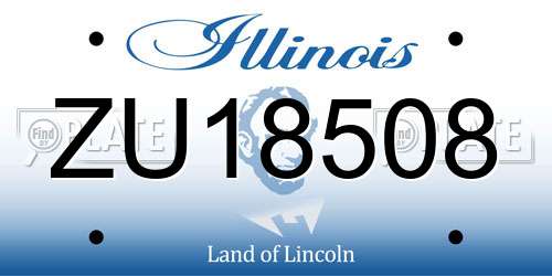 ZU18508 Illinois License Plate
