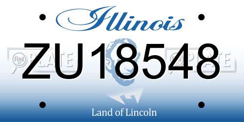 ZU18548 Illinois License Plate