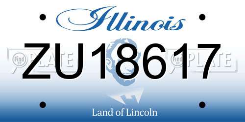 ZU18617 Illinois License Plate