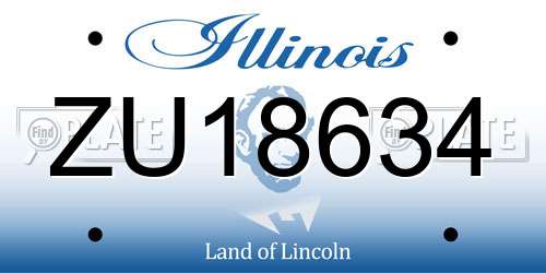 ZU18634 Illinois License Plate