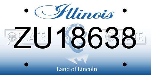 ZU18638 Illinois License Plate