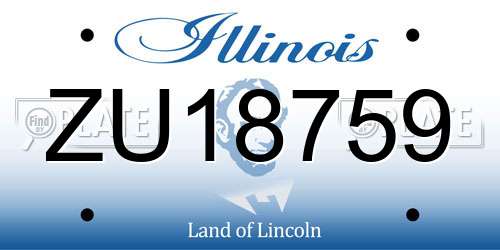 ZU18759 Illinois License Plate