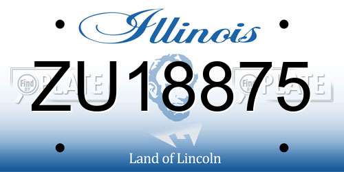 ZU18875 Illinois License Plate