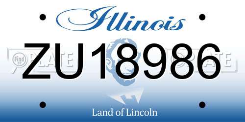 ZU18986 Illinois License Plate