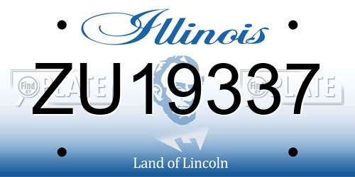 ZU19337 Illinois License Plate